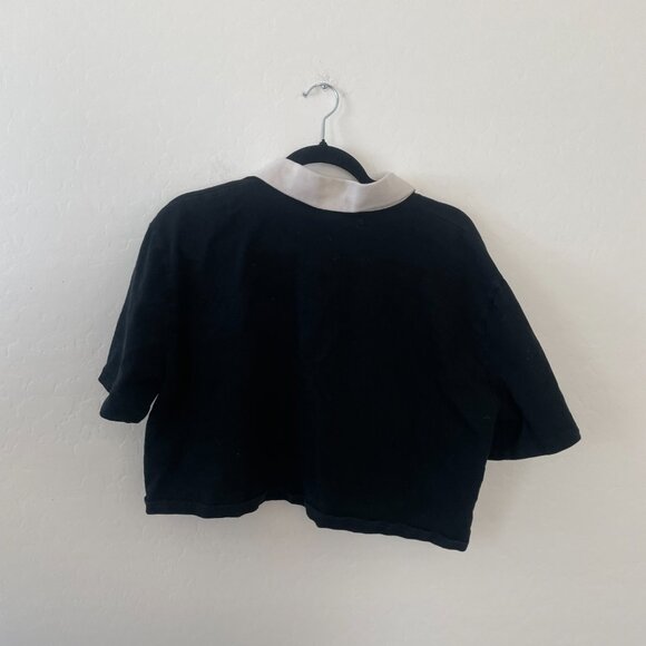 ⭐️ Crop Cropped Rugby Colorblock Hipster Hippie Artsy Boho Bohemian Top Blouse - Picture 2 of 5